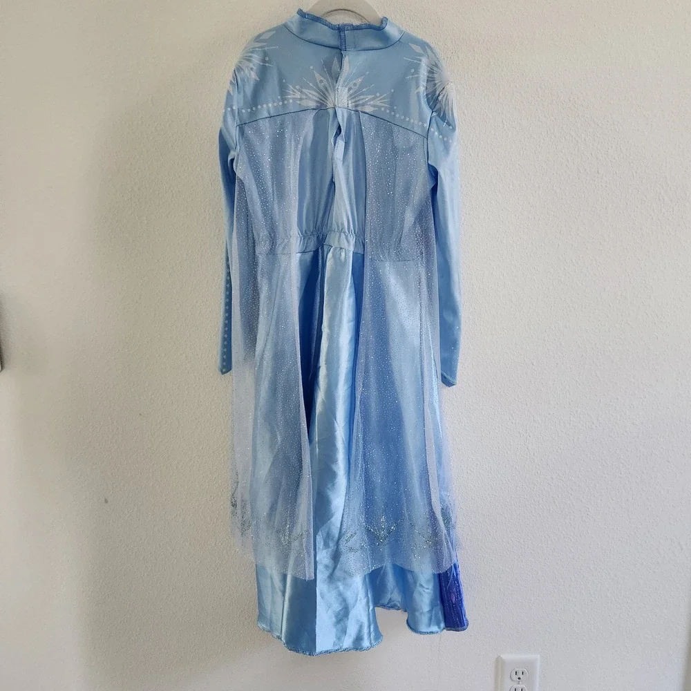 Disney Frozen II Elsa Costume Dress Blue Ombre Long Sleeve Girls Size 7-8